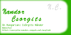 nandor csorgits business card