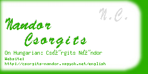 nandor csorgits business card